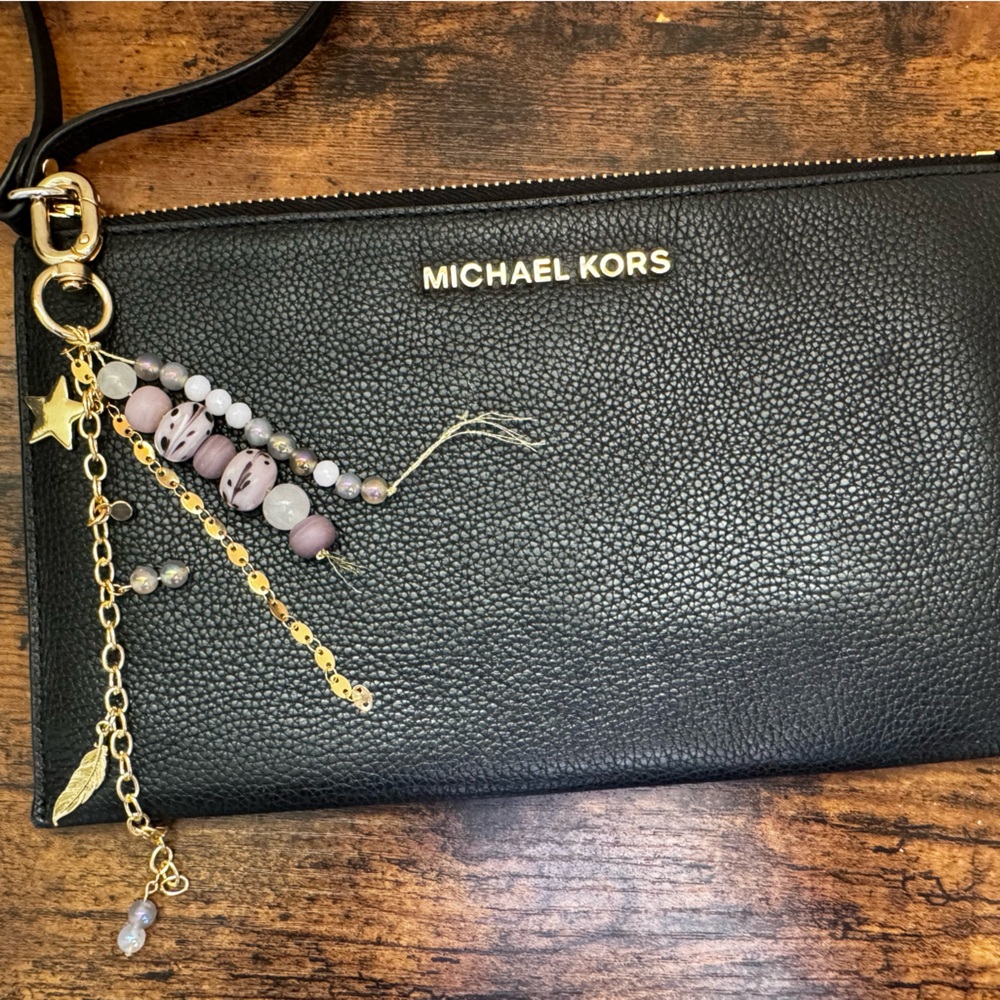 Purple Gold Bag Charm